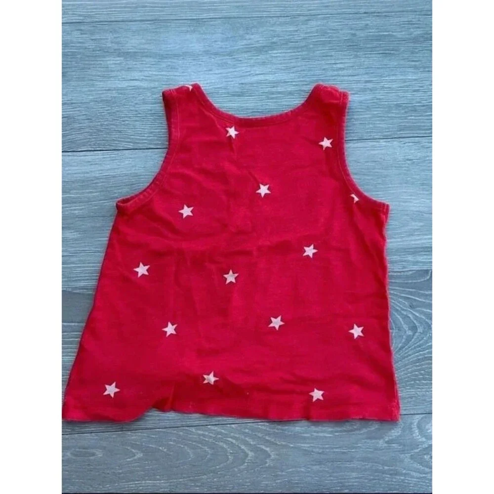Gap Kids Red Star Print Tie-Front Tank Top - Size Small (4/5)
